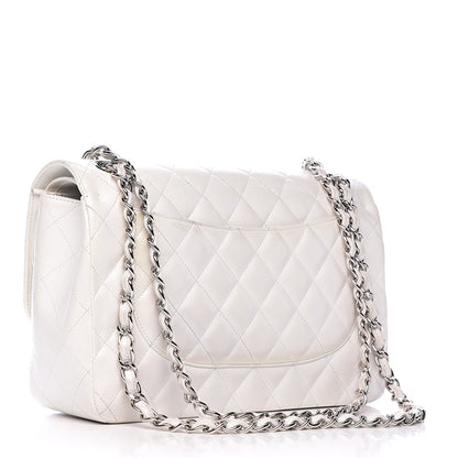 Chanel Caviar Quilted Jumbo Double Flap White 3 of 19