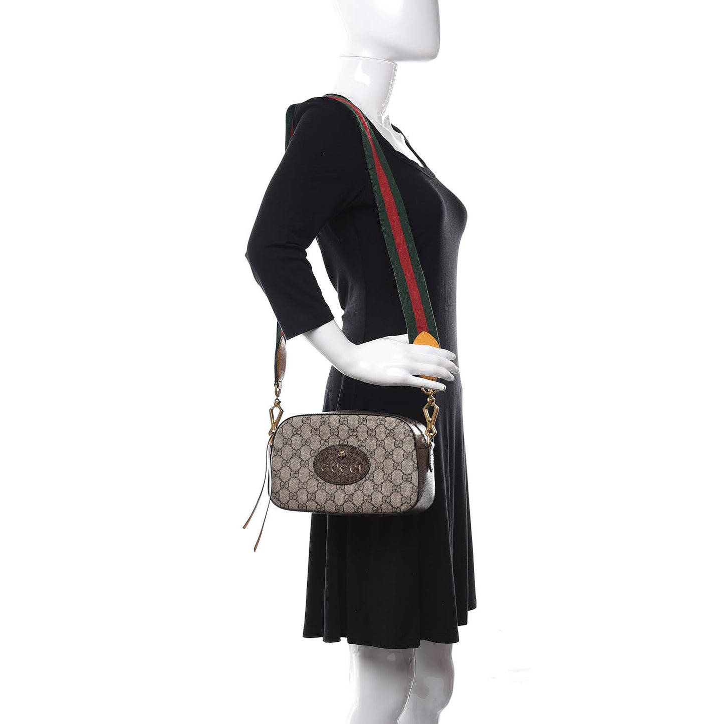 GG Supreme Monogram Web Neo Vintage Shoulder Bag Beige New Acero Crop