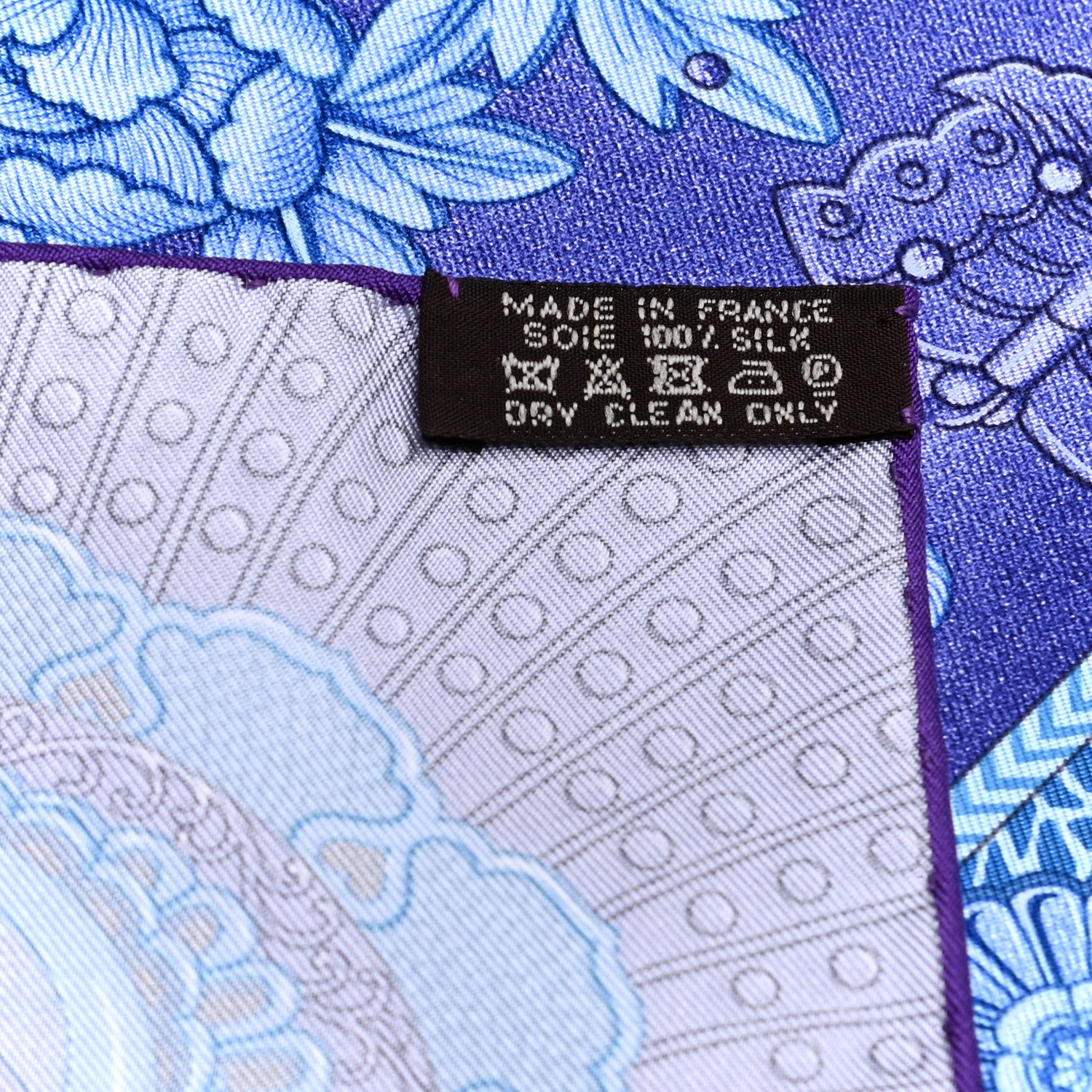 Hermes Silk Parures de Samourais Scarf 90 Marine Rose Bleu Glacier 5 of 5
