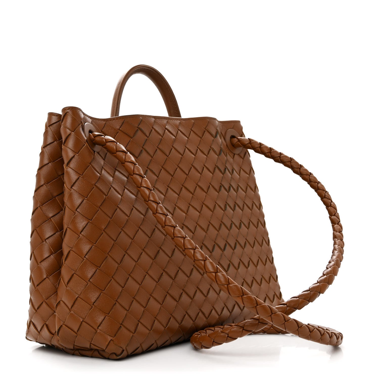 Bottega Veneta Nappa Intrecciato Medium Andiamo Shoulder Bag Cognac 3 of 11