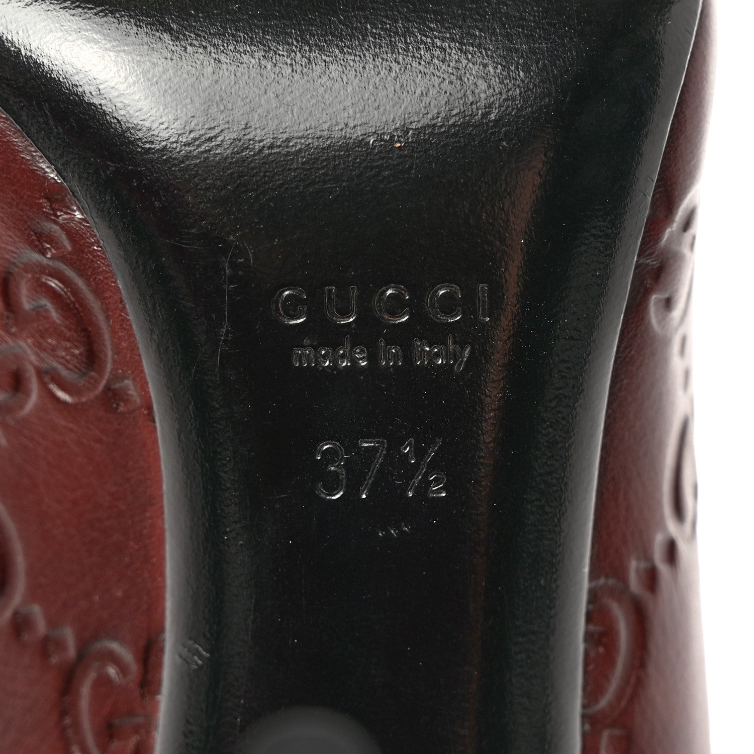 Gucci Guccissima Soft GG Peep Toe Heels 37.5 Chocolate 6 of 16