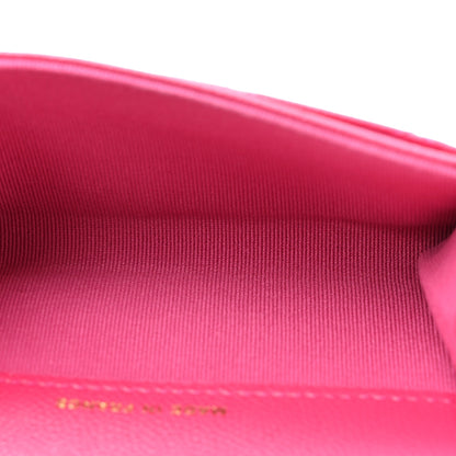 Chanel Caviar Quilted Flap Card Holder Wallet Pink 5 of 11