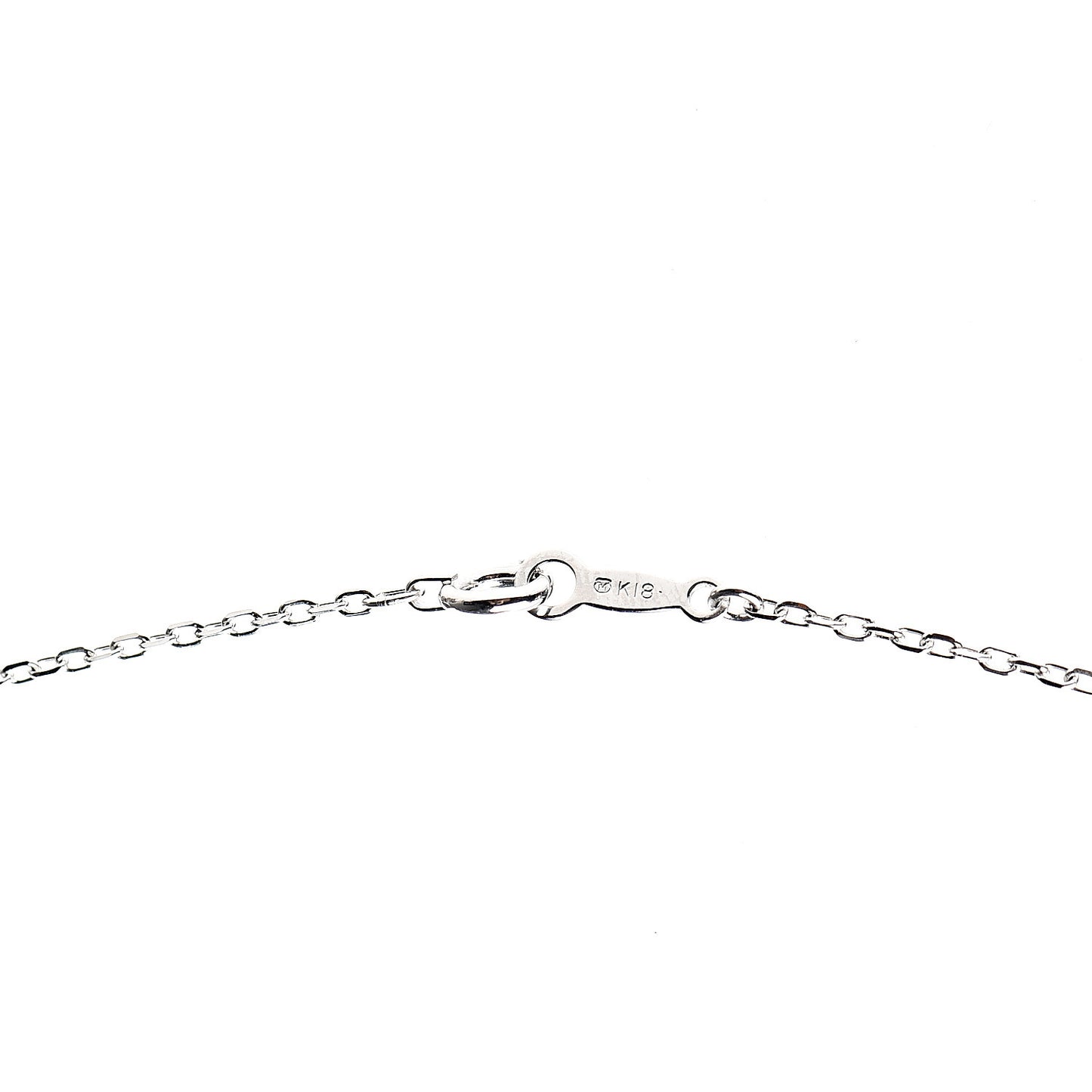 18K White Gold Diamond Akoya Pearl 5.5mm Cluster Pendant Necklace