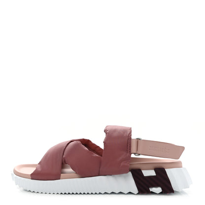 Hermes Parachute Fabric Calfskin Electric Sandals 40 Rose Rose Opaline 1 of 8