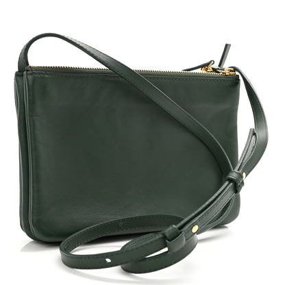Celine Lambskin Small Trio Crossbody Bag Dark Green 2 of 8