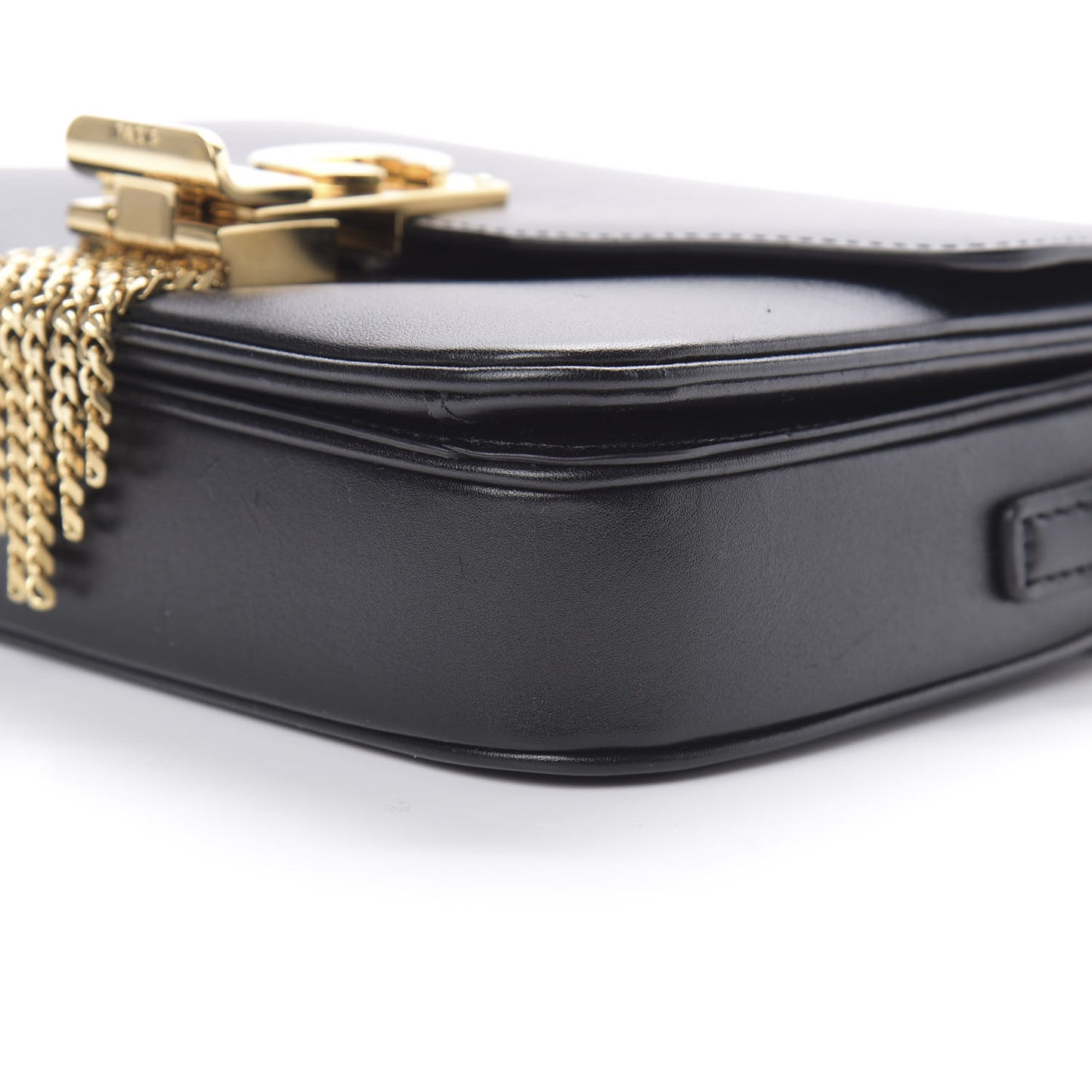 Shiny Calfskin Small C Bag Black