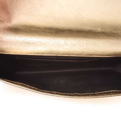 Saint Laurent Metallic Calfskin Monogram Large Belle De Jour Clutch Gold 5 of 6
