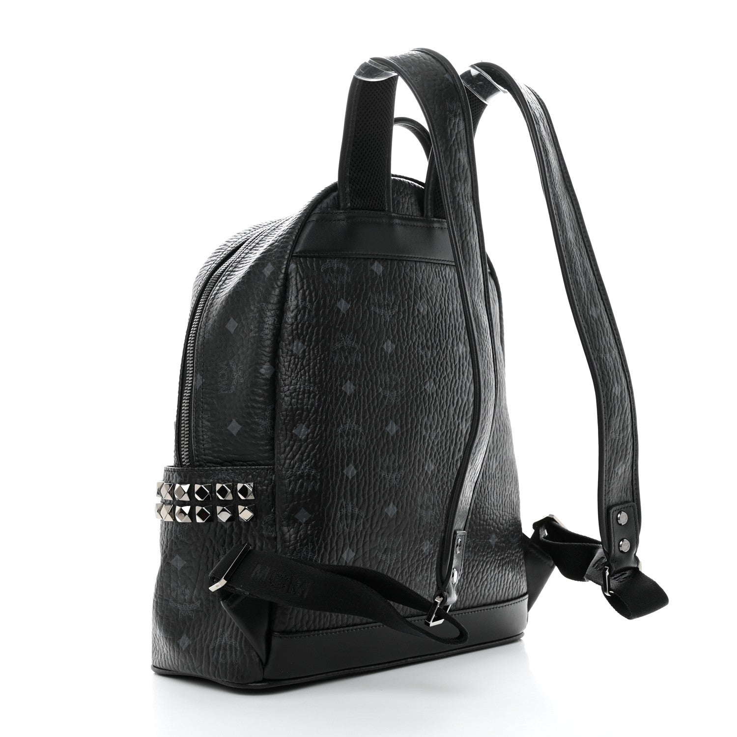 MCM Visetos Medium Side Studs Stark Backpack Black 2 of 11