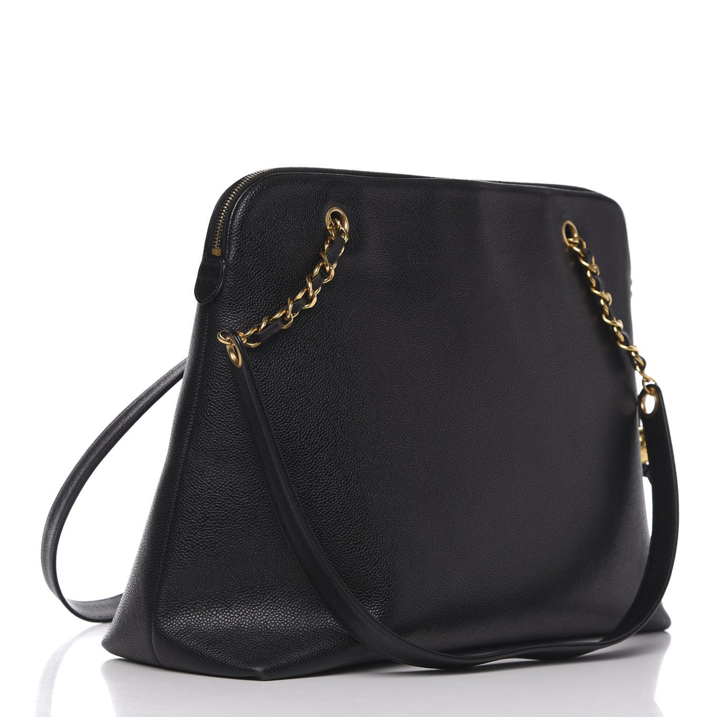 Caviar Large CC Shoulder Bag Black