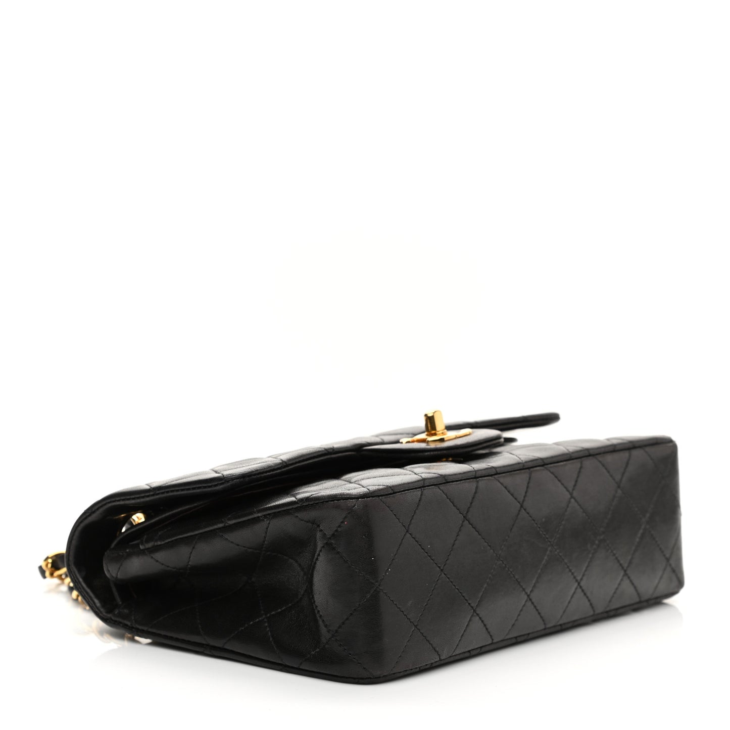 Lambskin Quilted Small Double Flap Black