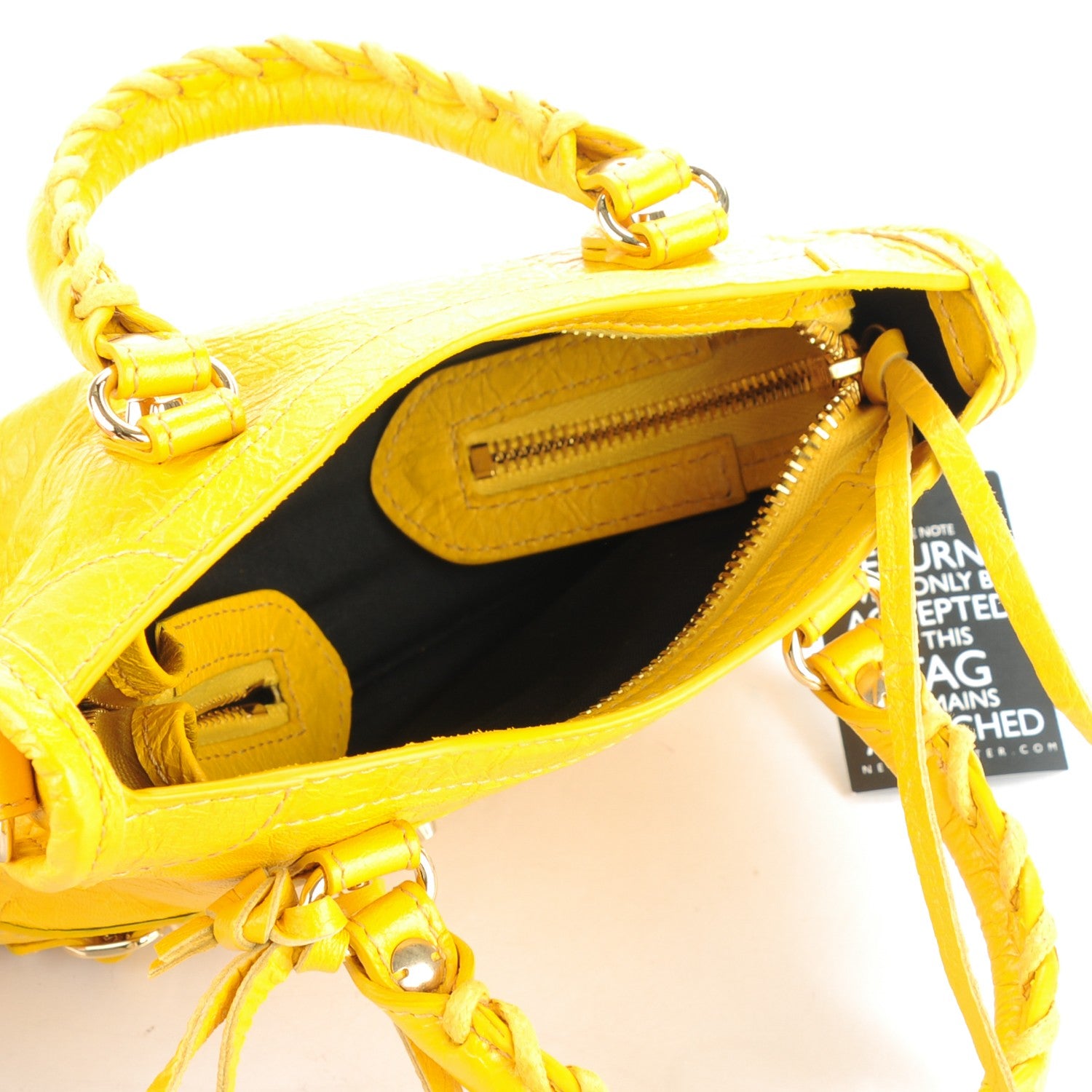 Balenciaga Agneau Classic Silver Hardware Nano City Jaune Epi 5 of 7
