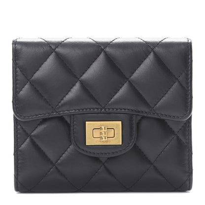 Chanel Aged Calfskin Quilted Reissue Compact Wallet Black 1 of 10