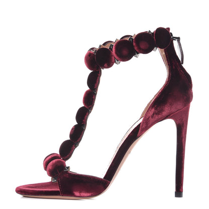 Alaia Velours Bombe Sandals 37.5 Pourpre 1 of 11