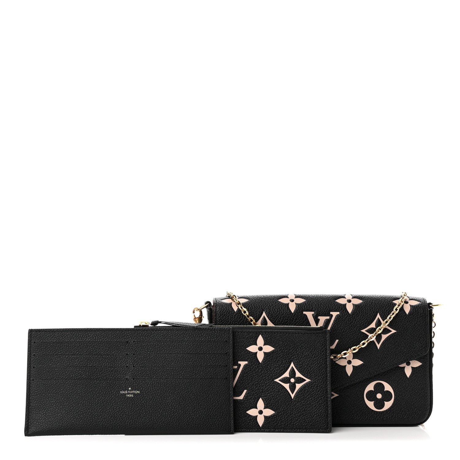 Louis Vuitton Empreinte Monogram Giant Felicie Pochette Black Beige 1 of 12