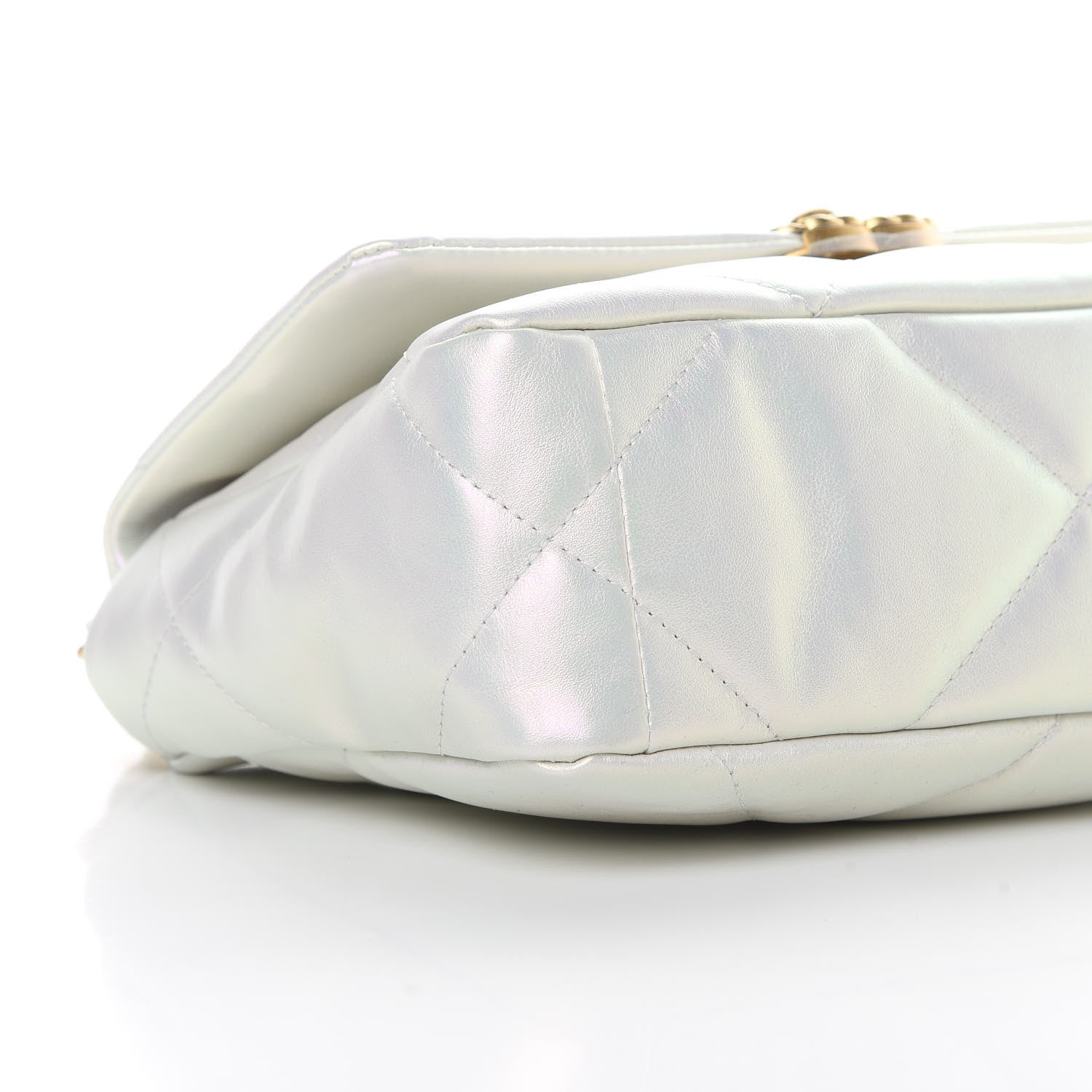 Chanel Iridescent Calfskin Quilted Medium Chanel 19 Flap White 9 of 10