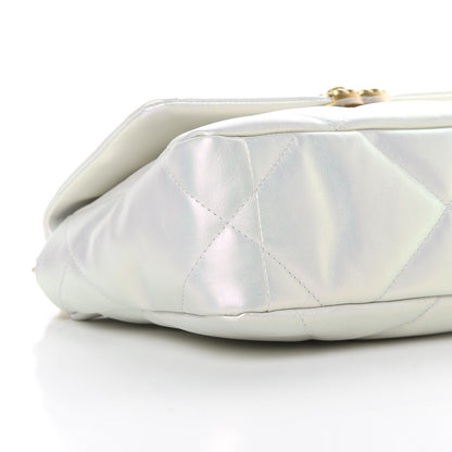 Chanel Iridescent Calfskin Quilted Medium Chanel 19 Flap White 9 of 10