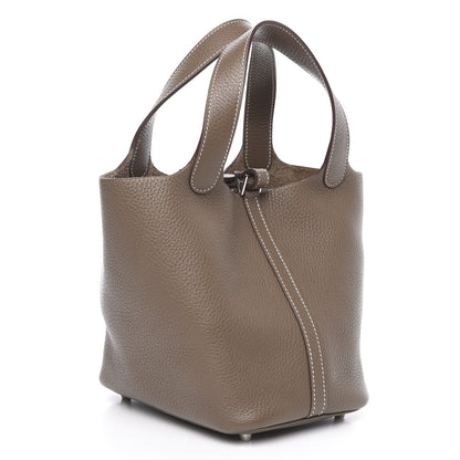 Hermes Taurillon Clemence Picotin Lock 18 PM Etoupe 4 of 12
