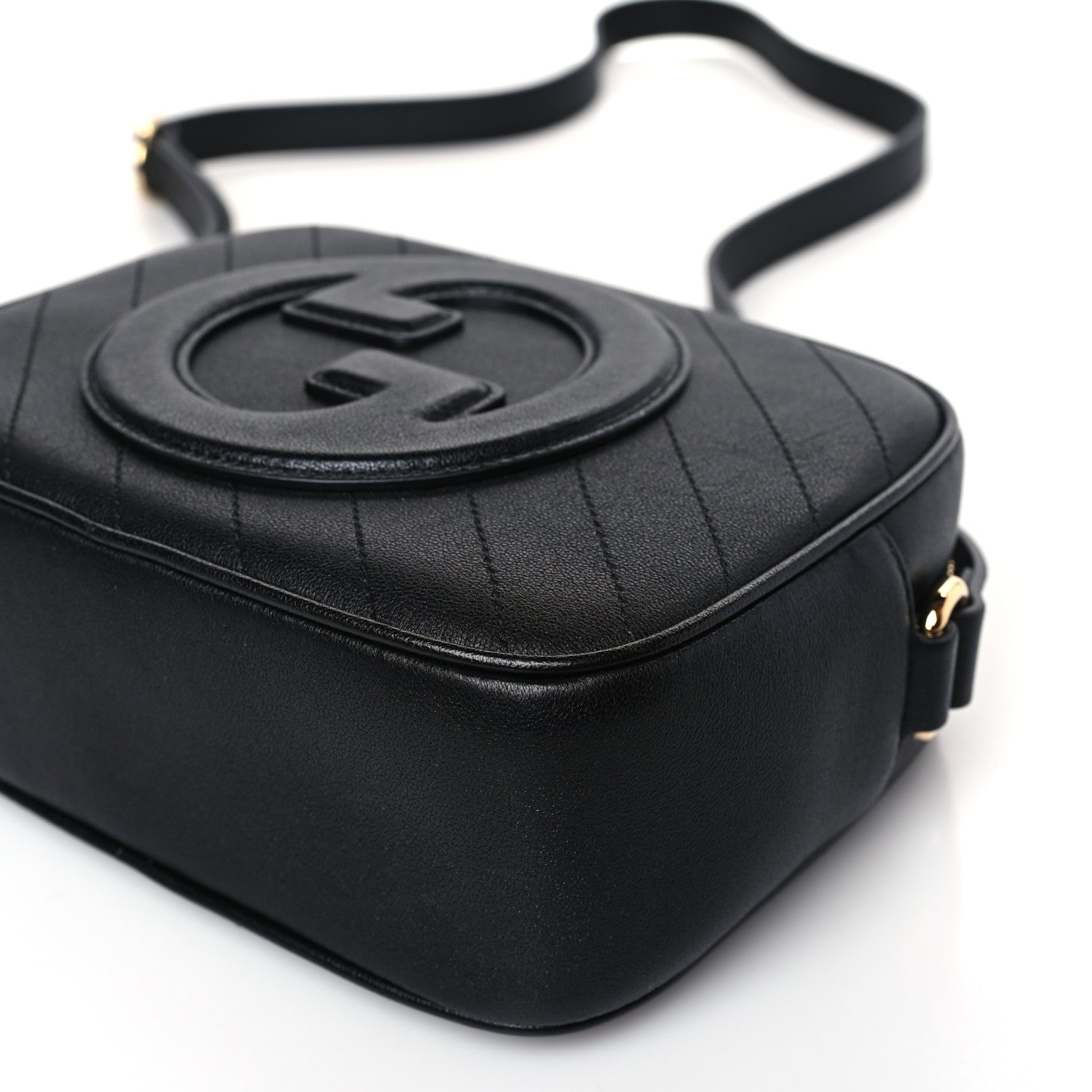 Gucci Sakai Be Green Calfskin Diagonal Stitched Small Blondie Shoulder Bag Black 8 of 8