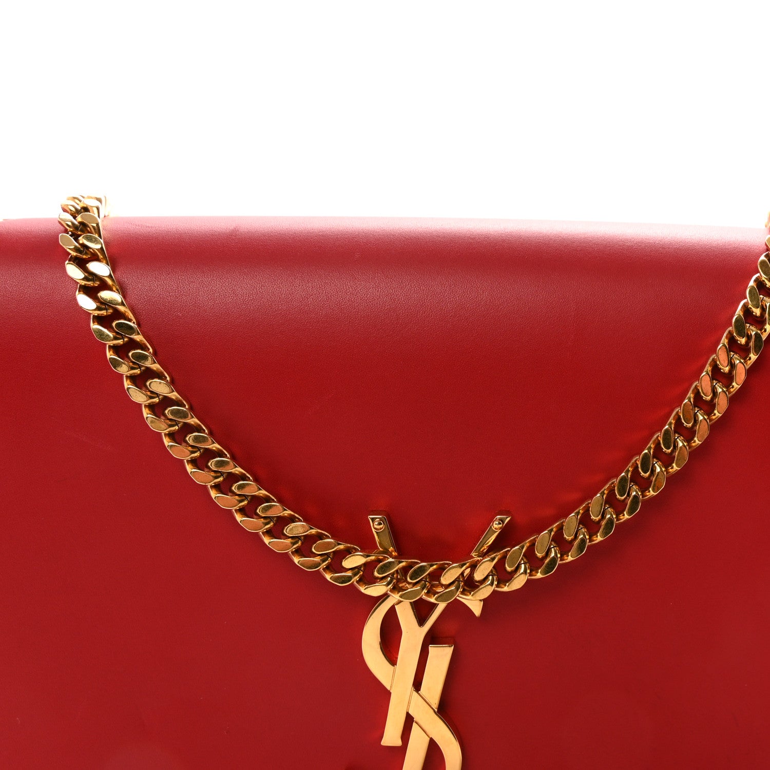 Saint Laurent Smooth Calfskin Medium Classic Monogram Kate Tassel Satchel Lipstick Red 7 of 9