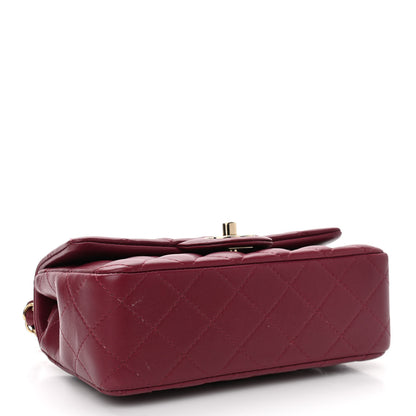Chanel Lambskin Quilted Mini Rectangular Flap Burgundy 4 of 11