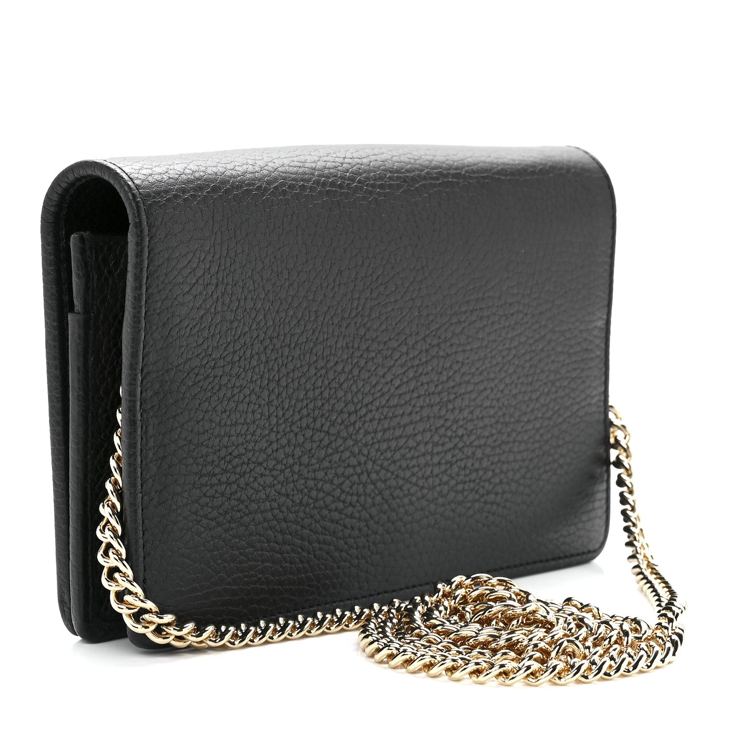 Calfskin Mini GG Marmont Chain Wallet Black