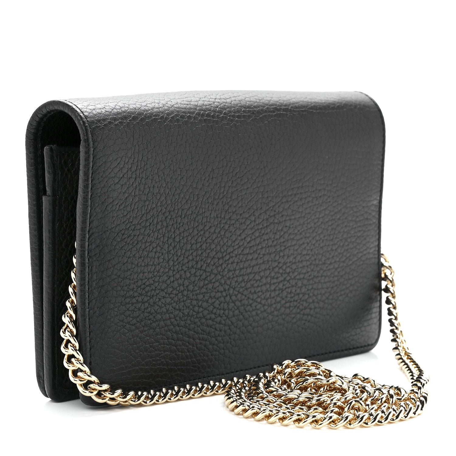 Gucci Calfskin Mini GG Marmont Chain Wallet Black 3 of 11