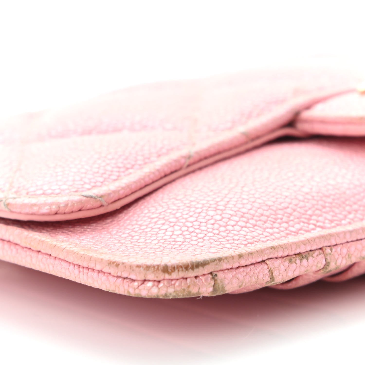 Chanel Iridescent Caviar Quilted Flap Zip Card Holder Pink 10 of 12