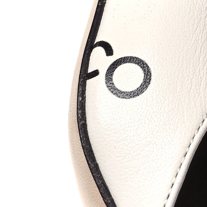 Chanel Printed Lambskin Cap Toe CC Slingback Pumps 40 Black White 9 of 9
