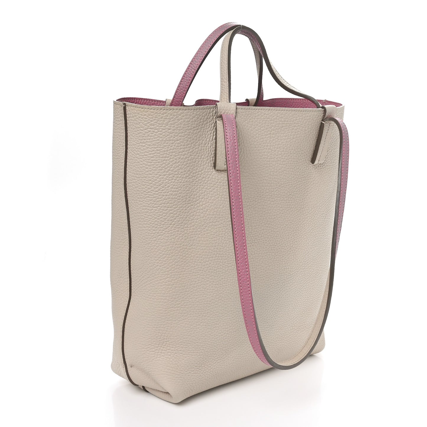 Taurillon Blush Calfskin Quattro Reversible Tote TPM Tourterelle Hot Pink