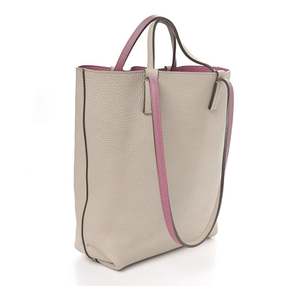 Moynat Taurillon Blush Calfskin Quattro Reversible Tote TPM Tourterelle Hot Pink 4 of 15