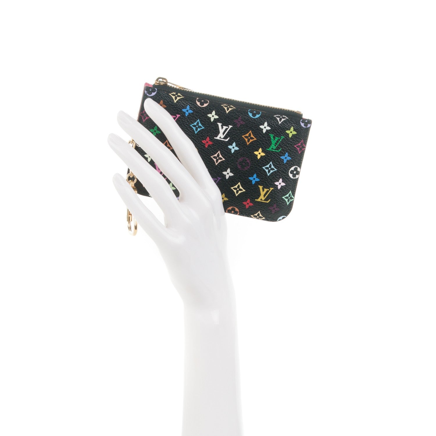 Louis Vuitton Monogram Multicolor Key Pouch Black Grenade 2 of 7
