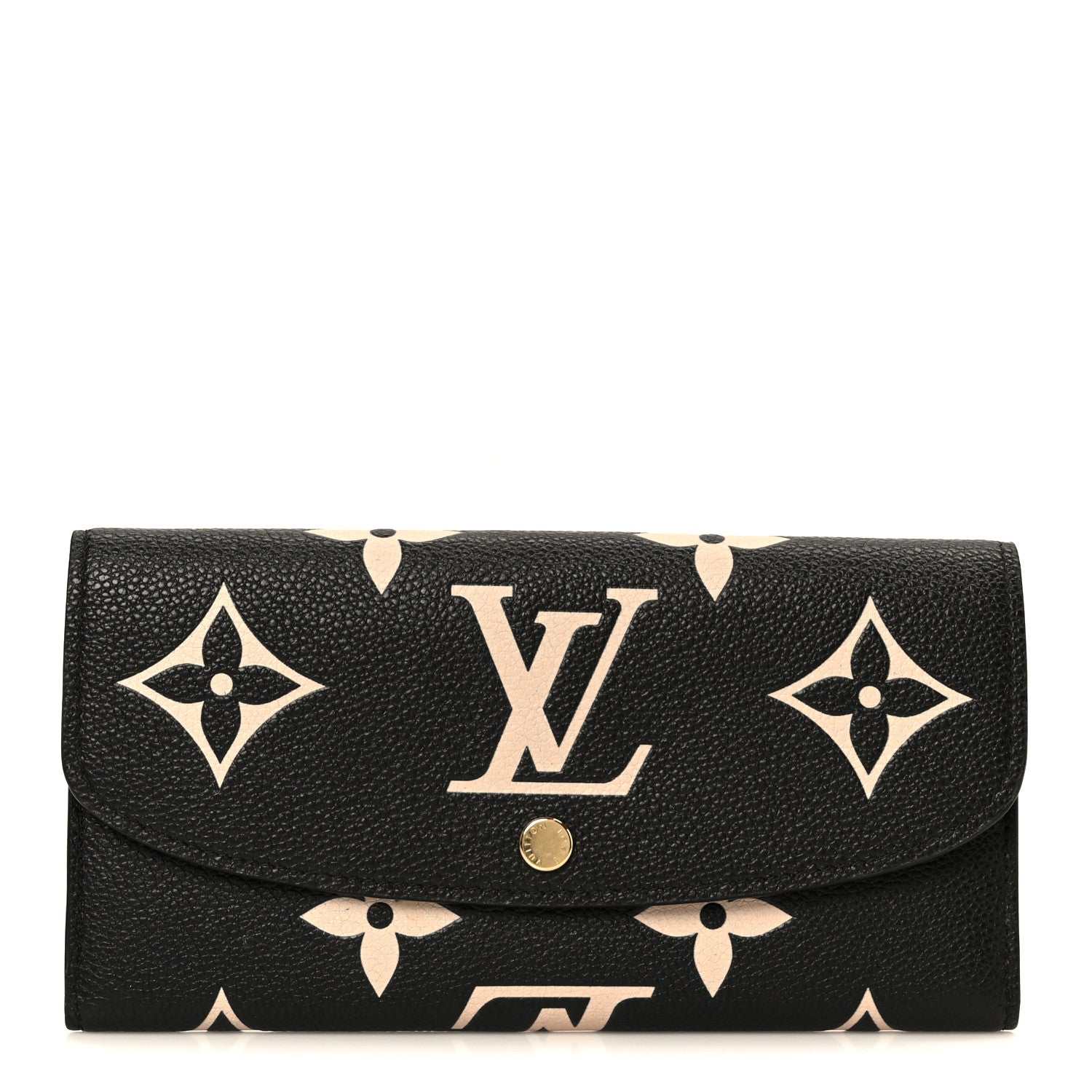 Louis Vuitton Empreinte Monogram Giant Emilie Wallet Black Beige 1 of 8