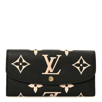Louis Vuitton Empreinte Monogram Giant Emilie Wallet Black Beige 1 of 8