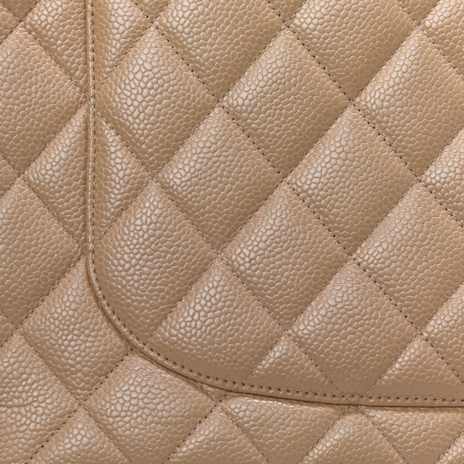 Chanel Caviar Quilted Jumbo Single Flap Beige 15 of 28