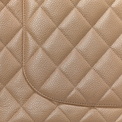 Chanel Caviar Quilted Jumbo Single Flap Beige 15 of 28