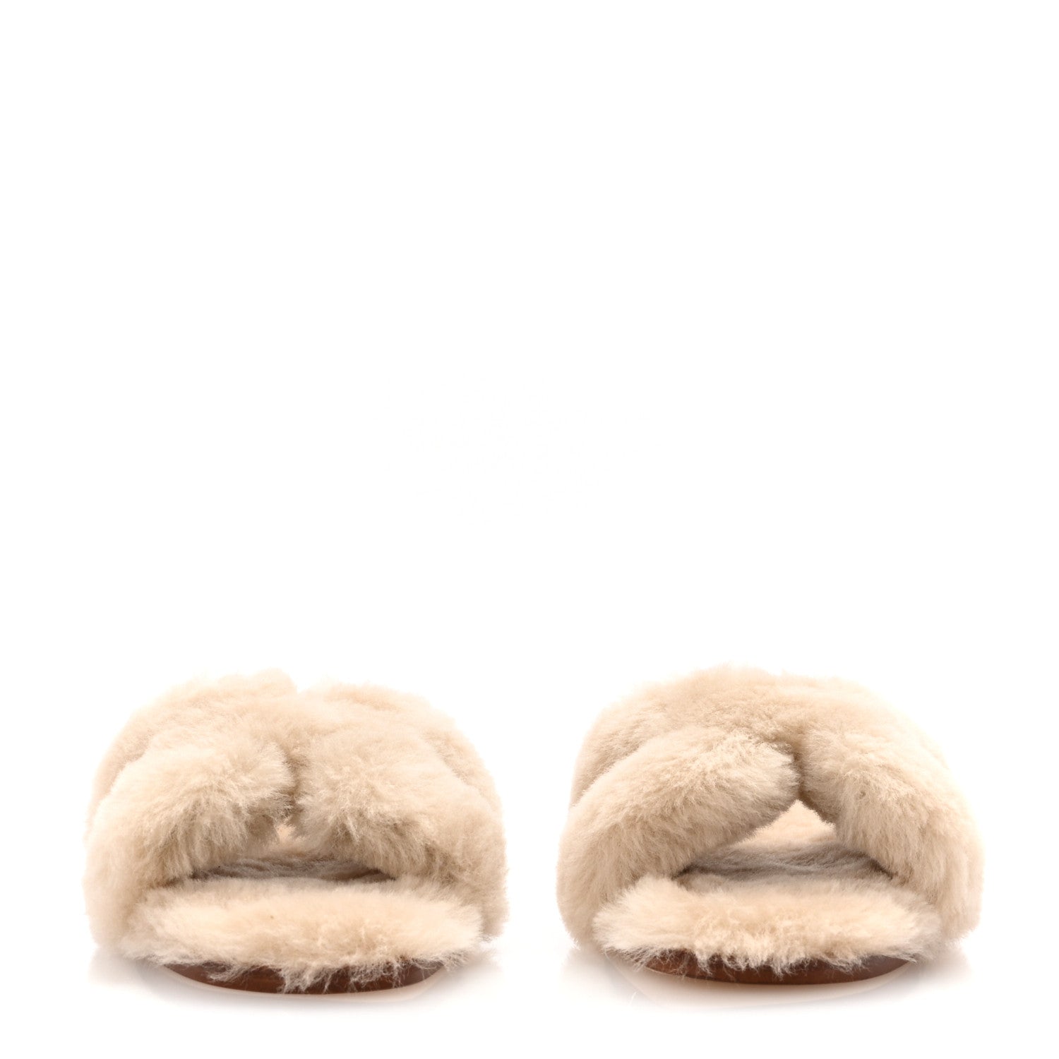 Hermes Woolskin Oran Sandals 37 Beige Argile 3 of 9
