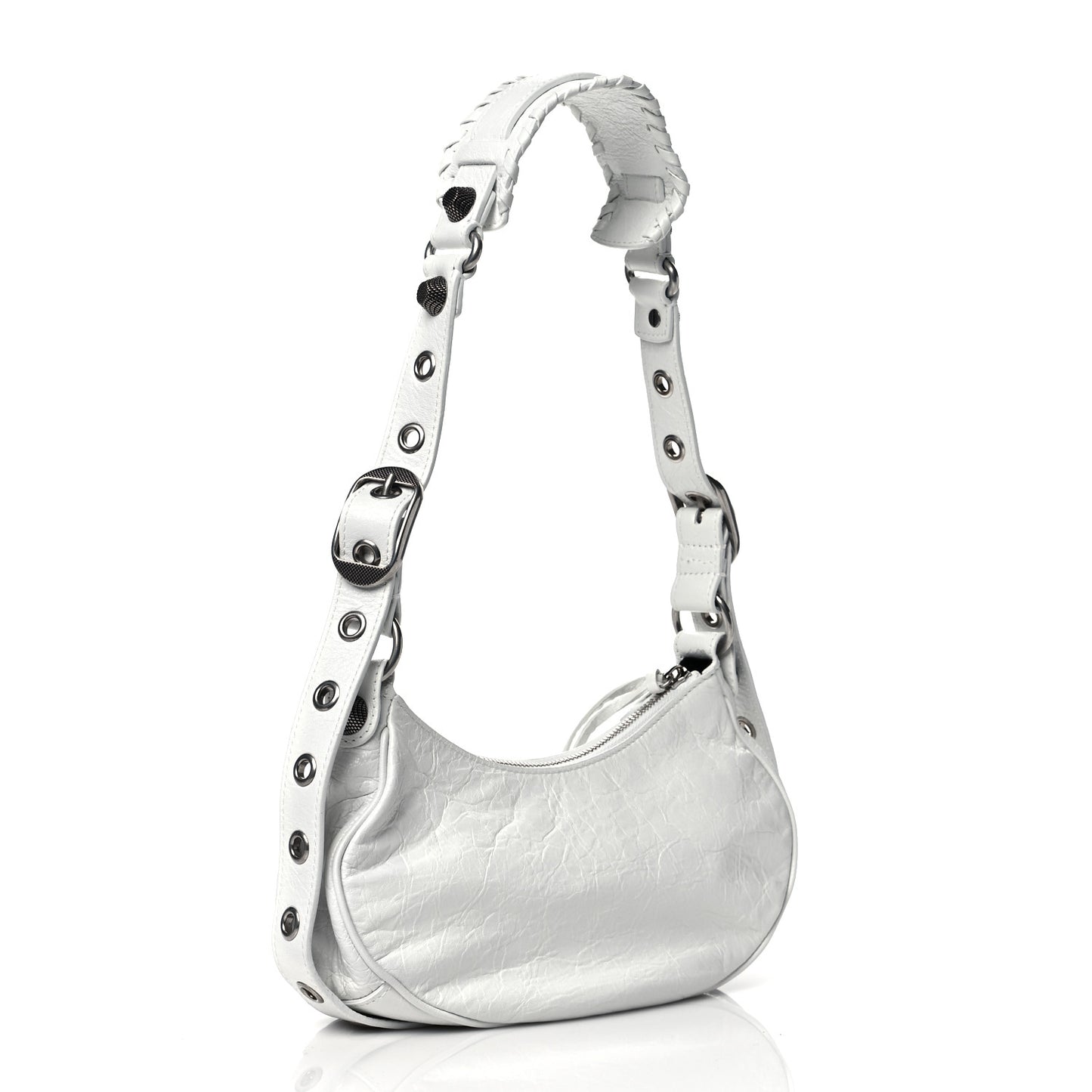 Agneau Arena Le Cagole Shoulder Bag XS Optic White
