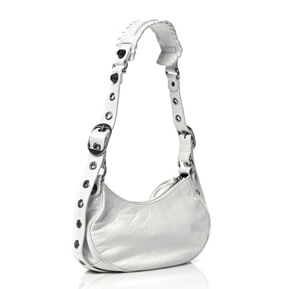 Balenciaga Agneau Arena Le Cagole Shoulder Bag XS Optic White 4 of 11