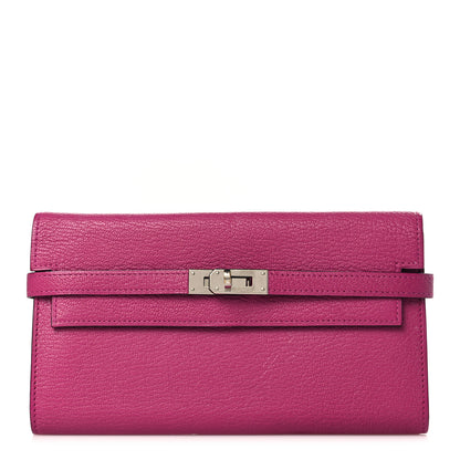 Hermes Chevre Mysore Kelly Longue Wallet Rose Pourpre 1 of 9
