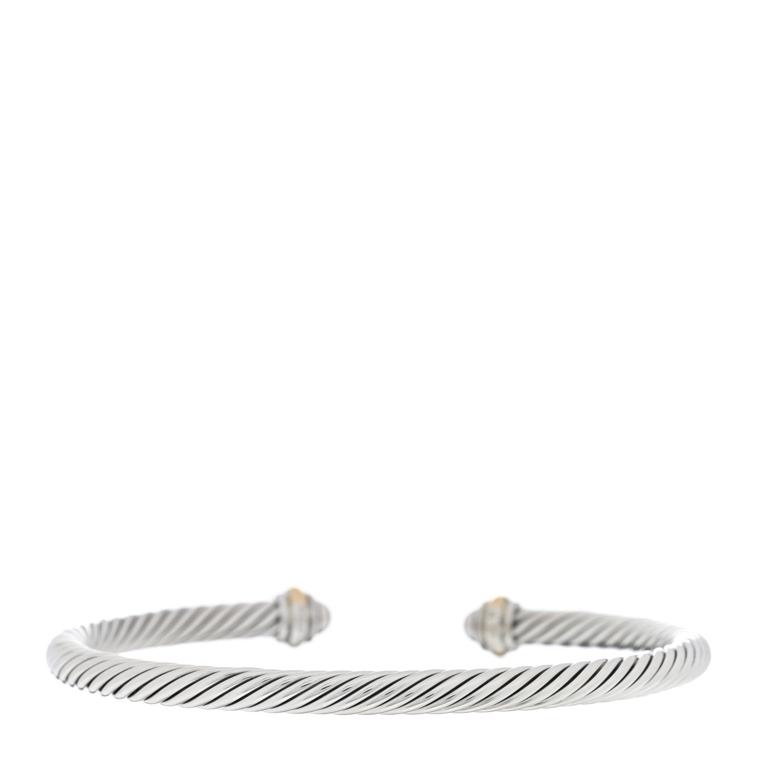 David Yurman DAVID YURMAN Sterling Silver 18K Yellow Gold 4mm Cable Classics Bracelet 2 of 3