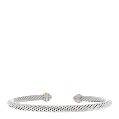 David Yurman DAVID YURMAN Sterling Silver 18K Yellow Gold 4mm Cable Classics Bracelet 2 of 3