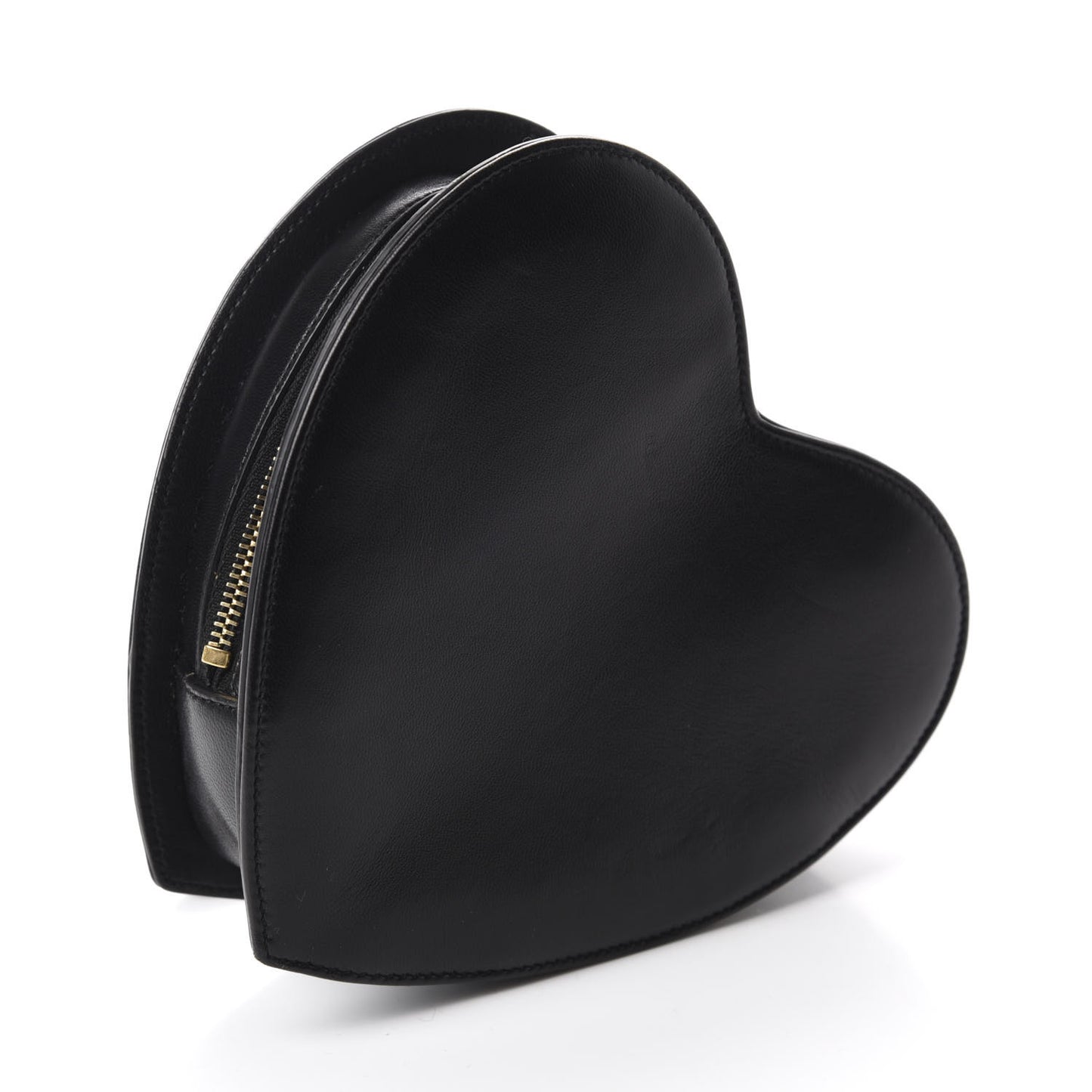 Lambskin Love Heart Clutch Black