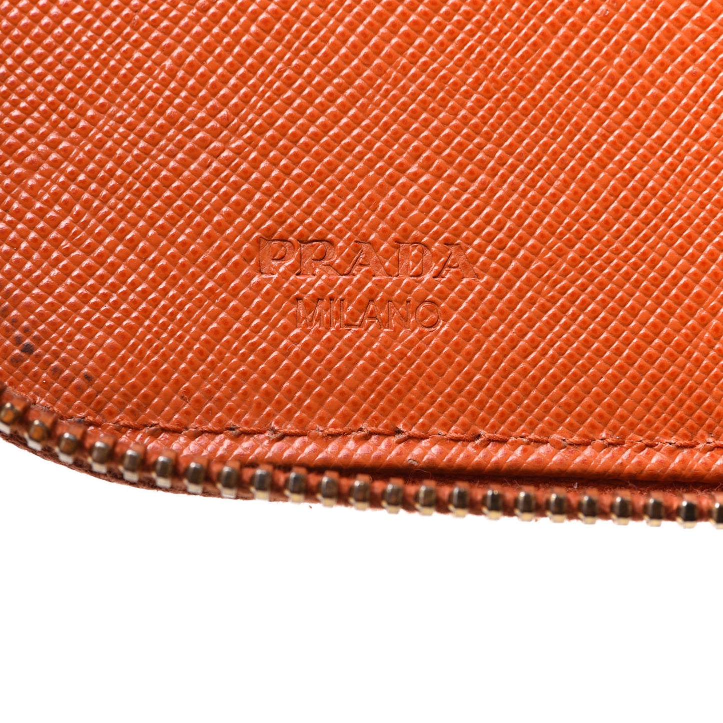 Saffiano Zip Around Key Holder Orange Red