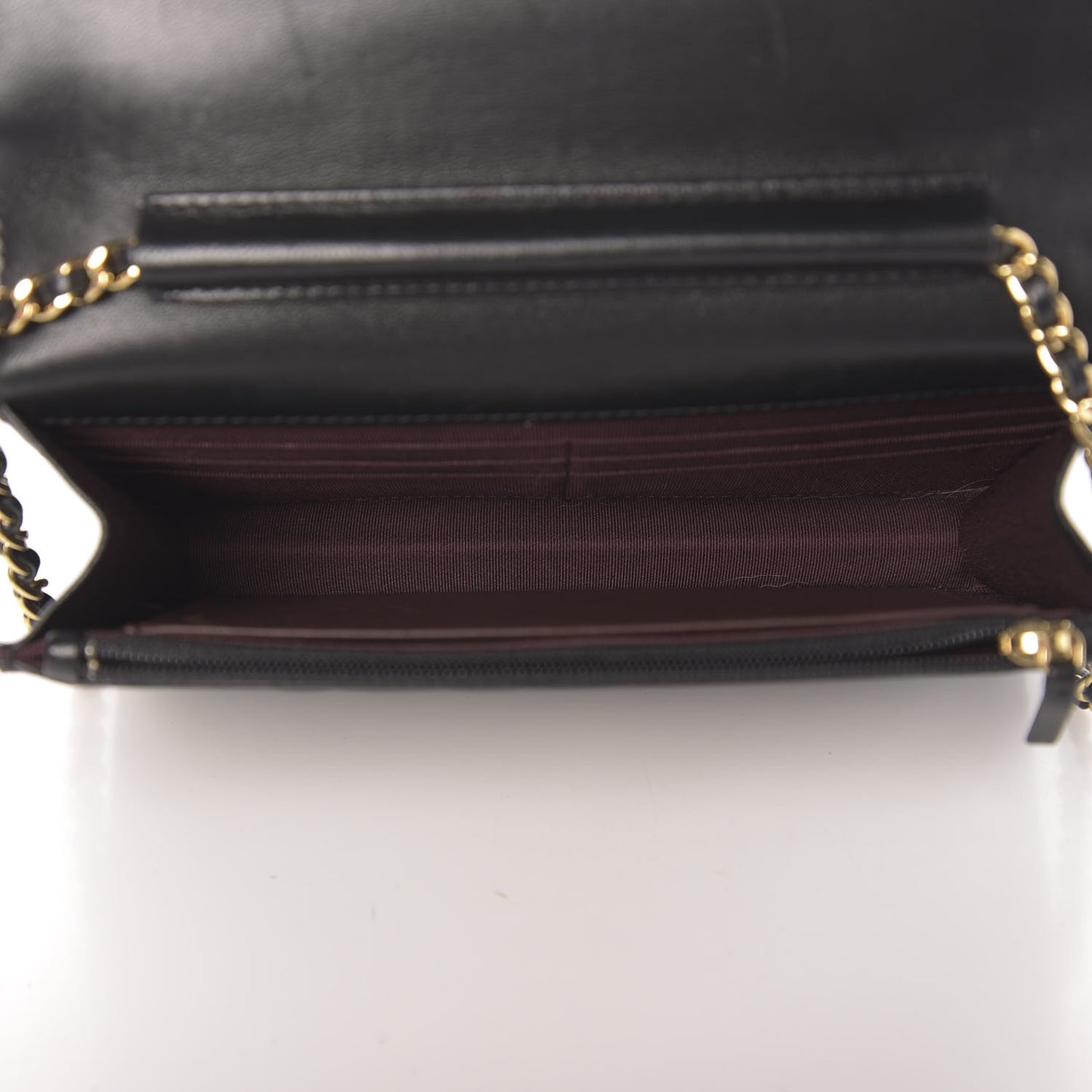 Lambskin Quilted Wallet On Chain WOC Black