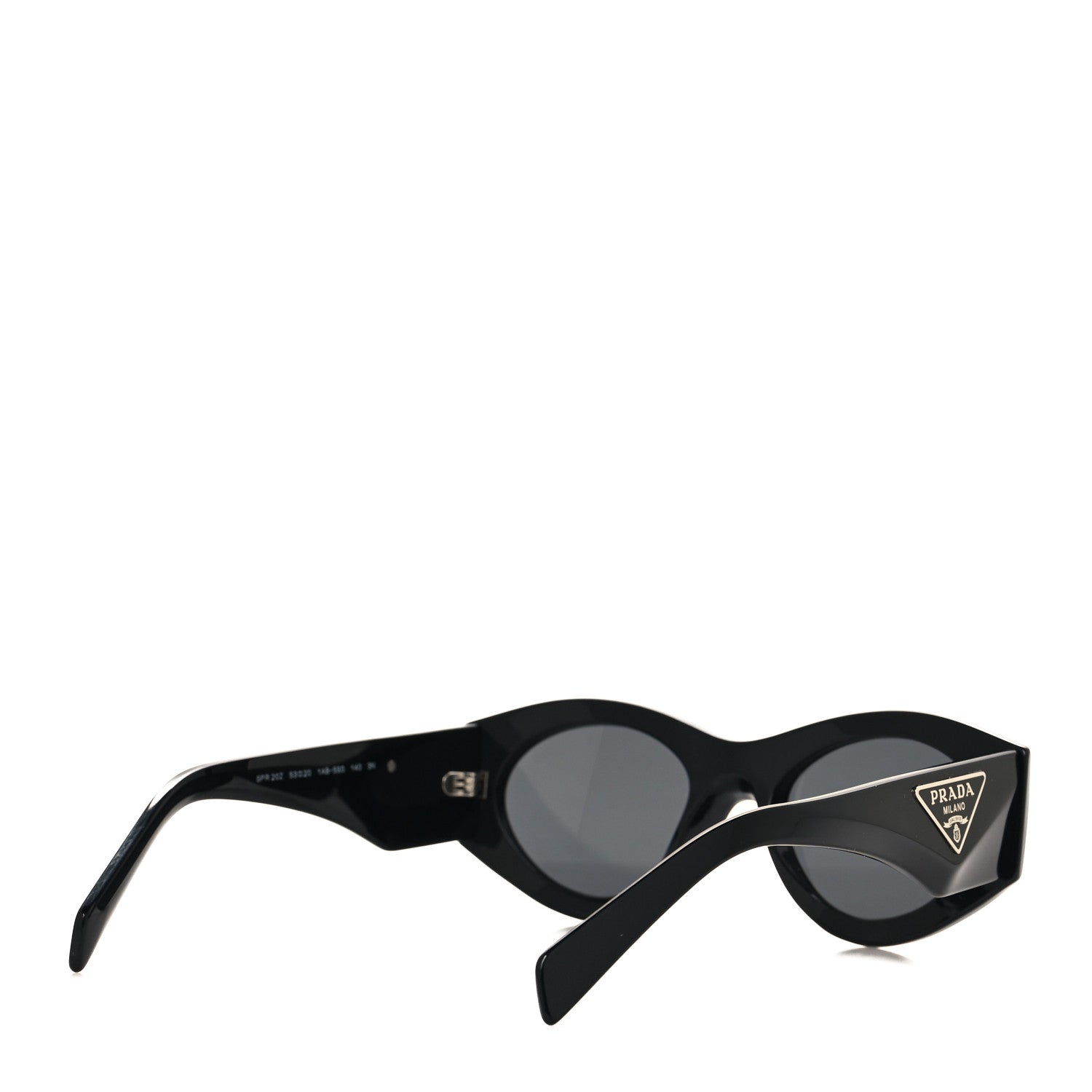 Prada Acetate Oval Symbole Sunglasses SPR 20Z Black 4 of 7
