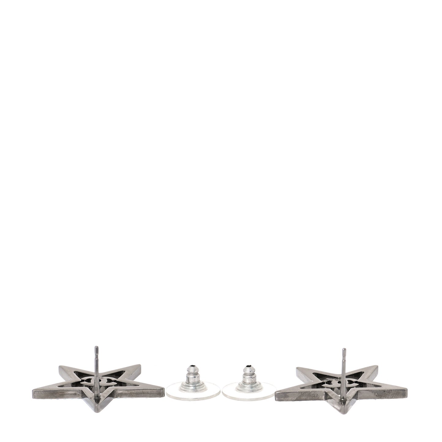 Ruthenium Crystal Star CC Earrings Iridescent Pink