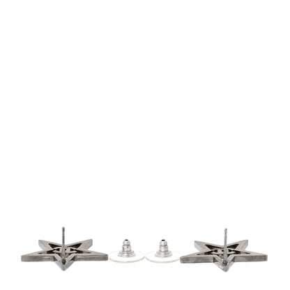 Chanel Ruthenium Crystal Star CC Earrings Iridescent Pink 3 of 4