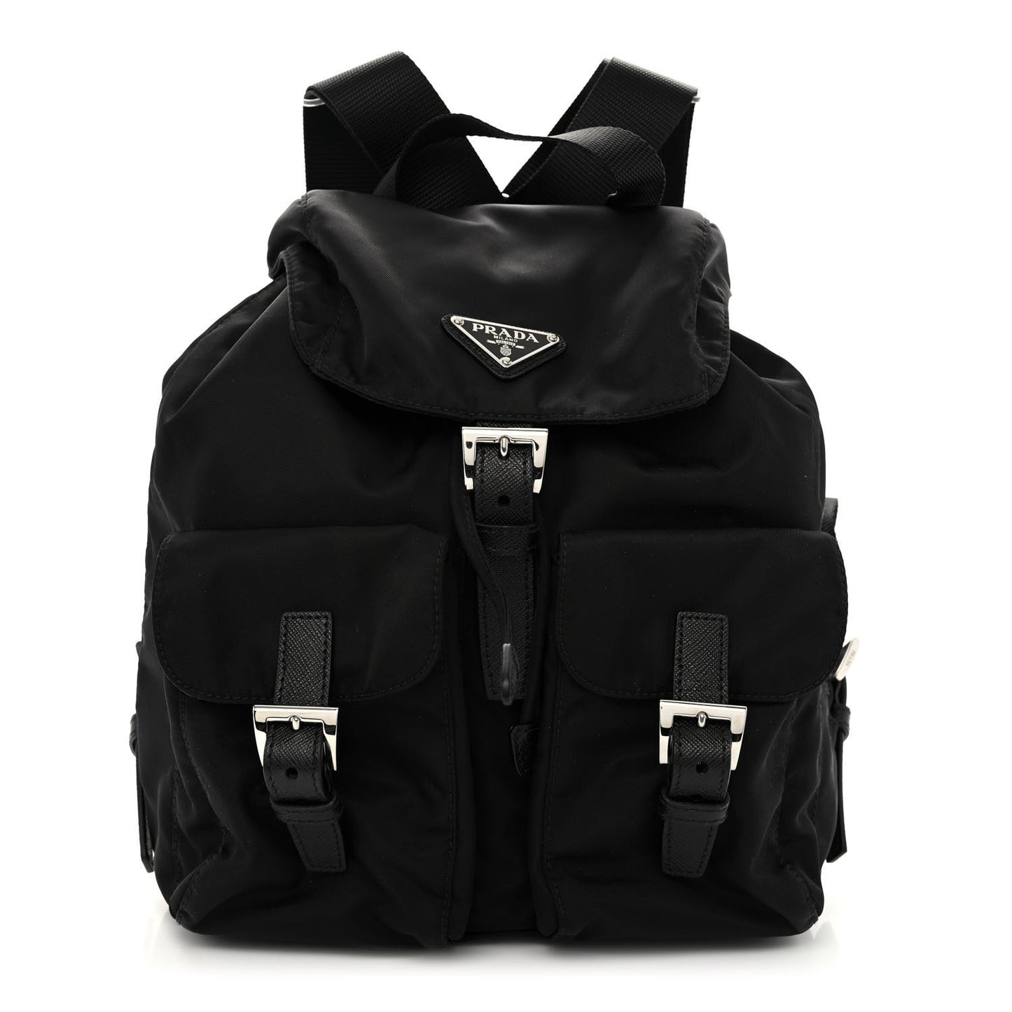 Tessuto Nylon Saffiano Small Backpack Black