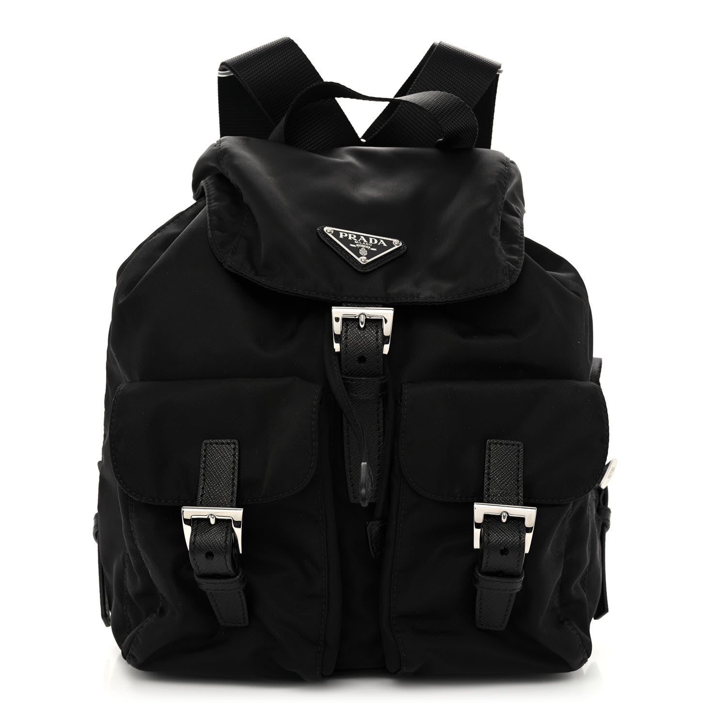 Prada Tessuto Nylon Saffiano Small Backpack Black 1 of 8