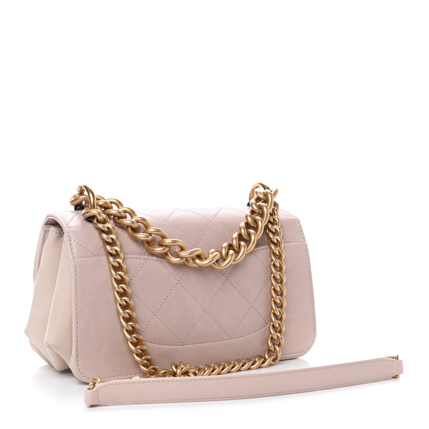 Chanel Glazed Calfskin Quilted Mini Straight Lined Flap Beige 2 of 4